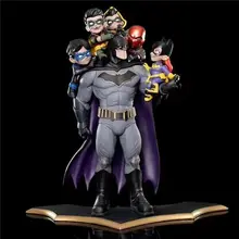 6 uds DC Comics Batman familia q-master Diorama estatua figura juguete Brinquedos figuras modelo juguetes colección regalos