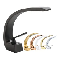 Basin Faucet Modern Bathroom Mixer Tap Black/Gold 2