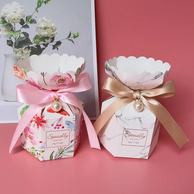 Подарочный пакет, креативная бумажная коробка для конфет с лентой, свадебный подарок и Подарочная коробка для свадьбы, рождественской вечеринки, украшения