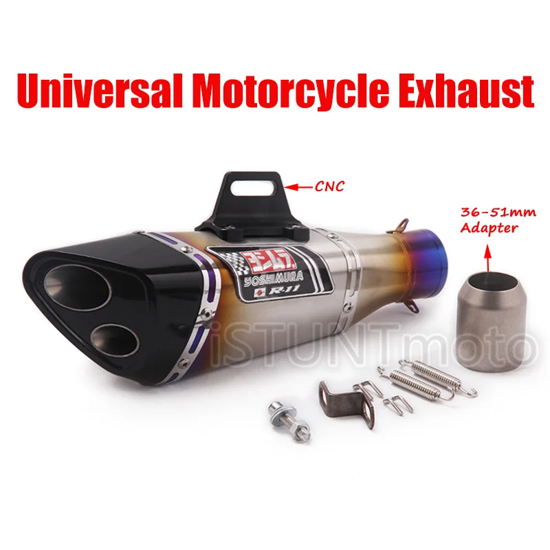 51mm Inlet Universal Motorcycle Yoshimura Exhaust Pipe Escape Modified Muffler For NINJA400 502C NK605 CBR250R GSXR250 R25 R3 R6