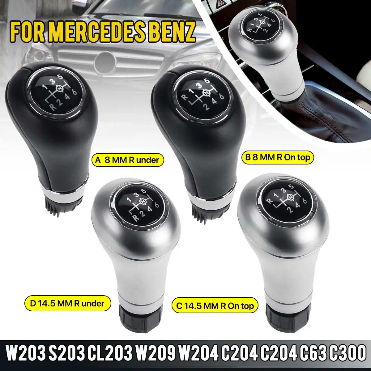 6 Speed Manual Gear Shift Knob Shifter Gearstick For Mercedes/benz W203