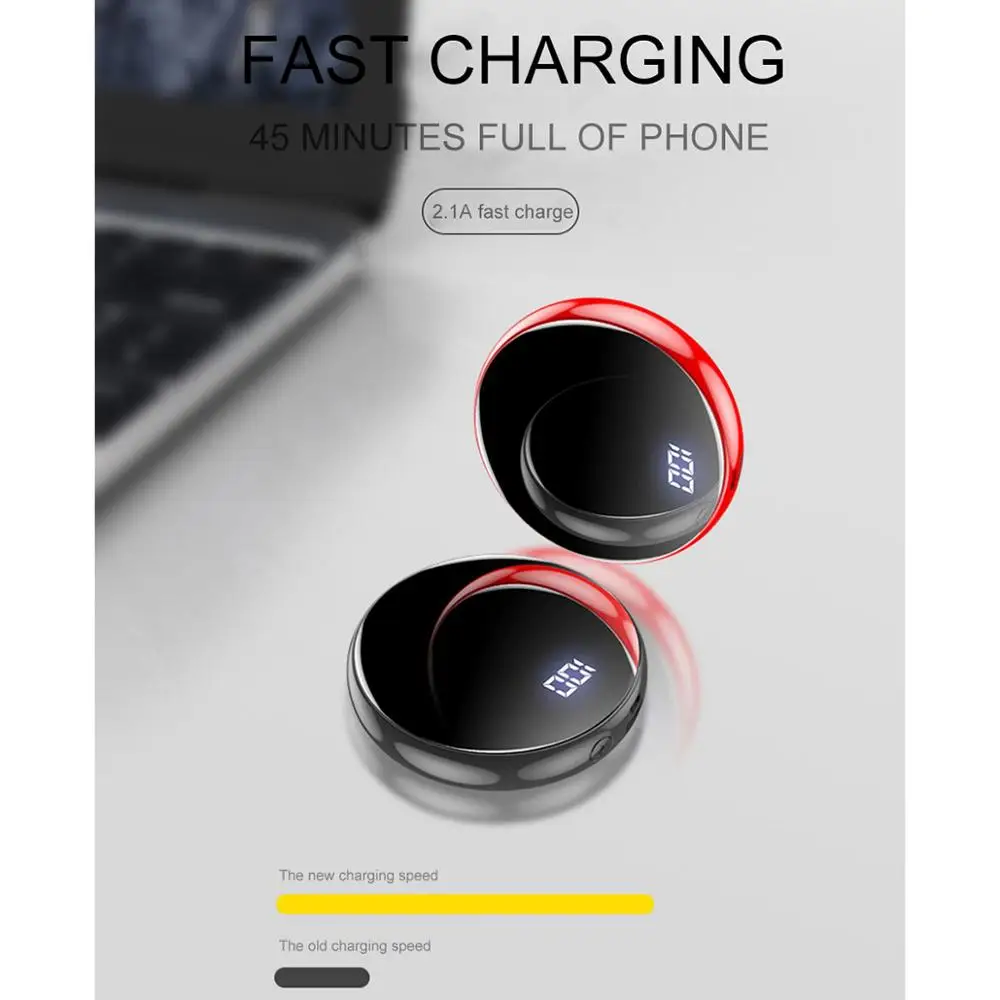 YM186 мини Мощность банк 20000mAh 5V 2.1A зеркало Экран повербанк для xiaomi Iphone внешний Батарея Портативный Зарядное устройство