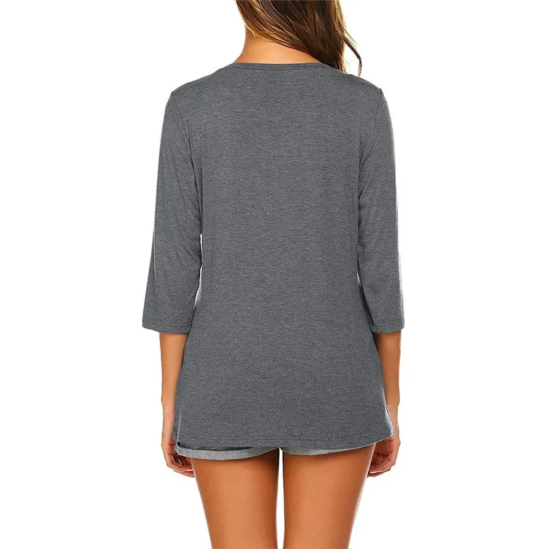 Одежда для мам; Для женщин для беременных, с длинным рукавом на пуговицах для кормления футболки для грудного вскармливания embarazada#4AA8