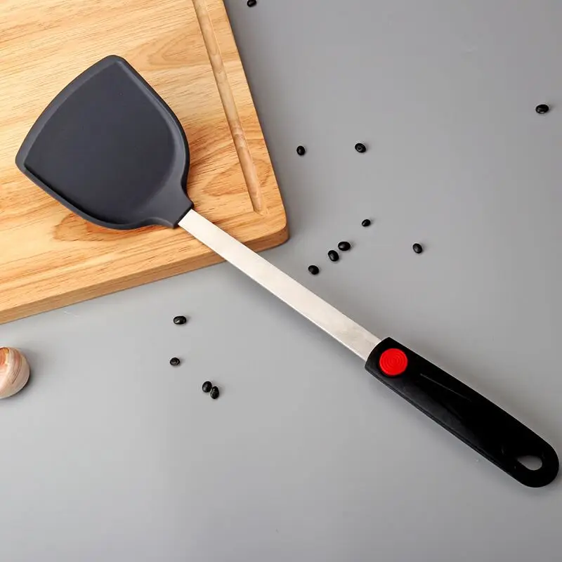 Kitchen Kitchenware Stainless Steel Non-stick Pot Silica Gel Shovel Kitchen Cooking Spatula Food Grade Silica Gel chao chan