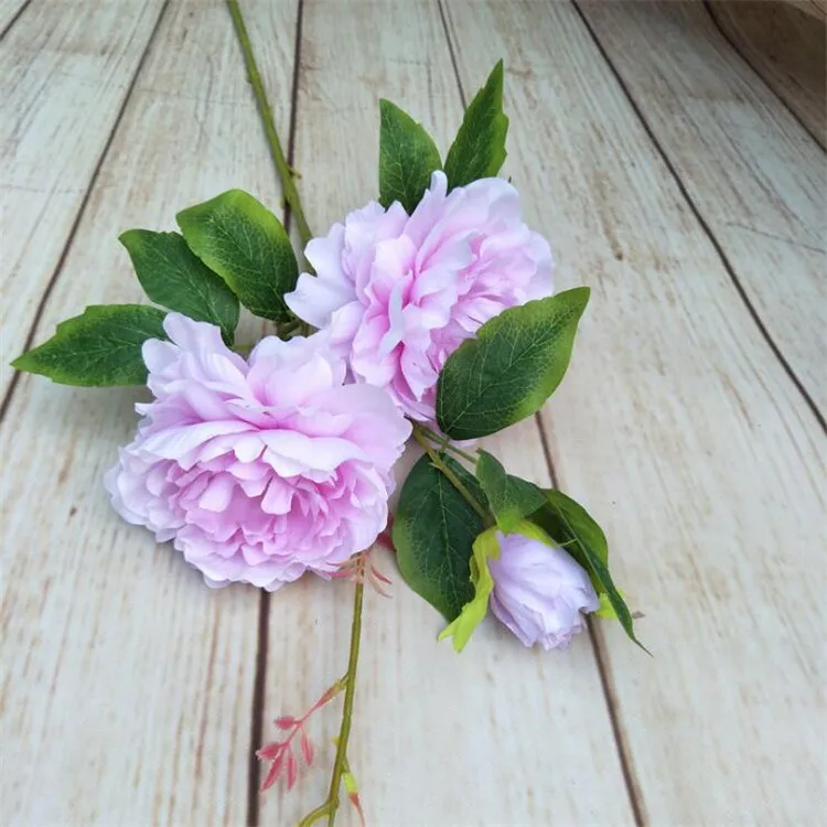 10Pcs Fake Long Stem Peony 35.43" Length Simulation Chinese Herbaceous Peonia for Wedding Home Decorative Artificial Flowers