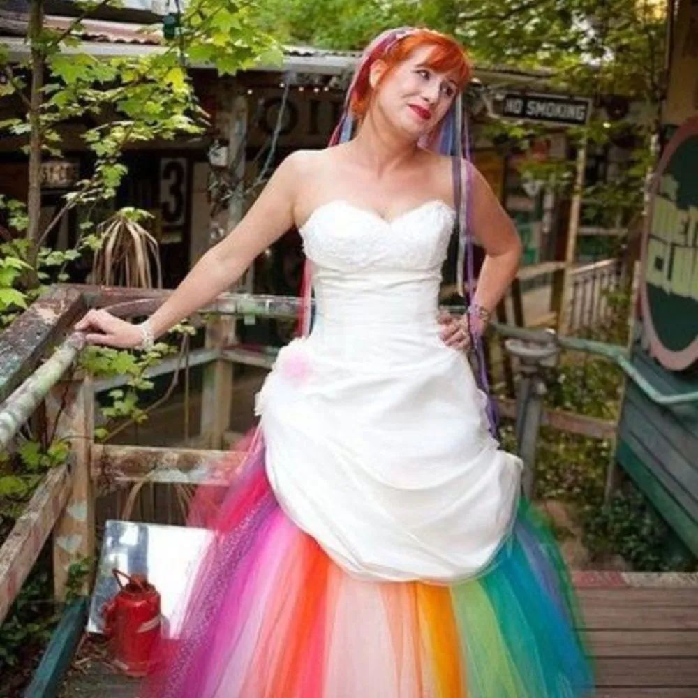 Vestido De Noiva, бальное платье, разноцветное, милое декольте, радужные, свадебные платья, платья для матери невесты