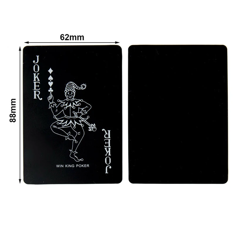 New Waterproof PVC Plastic Playing Cards Set Trend 54pcs Deck Poker Classic Magic Tricks Tool Pure Black Magic Box-packed