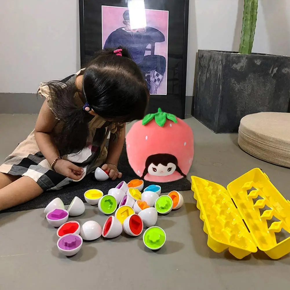 

6/12Pcs Funny Toys Colorful Number Count Shape Matching Toy Eggs Set Toddler Toys Children Toddler Baby Puzzle Game Gifts