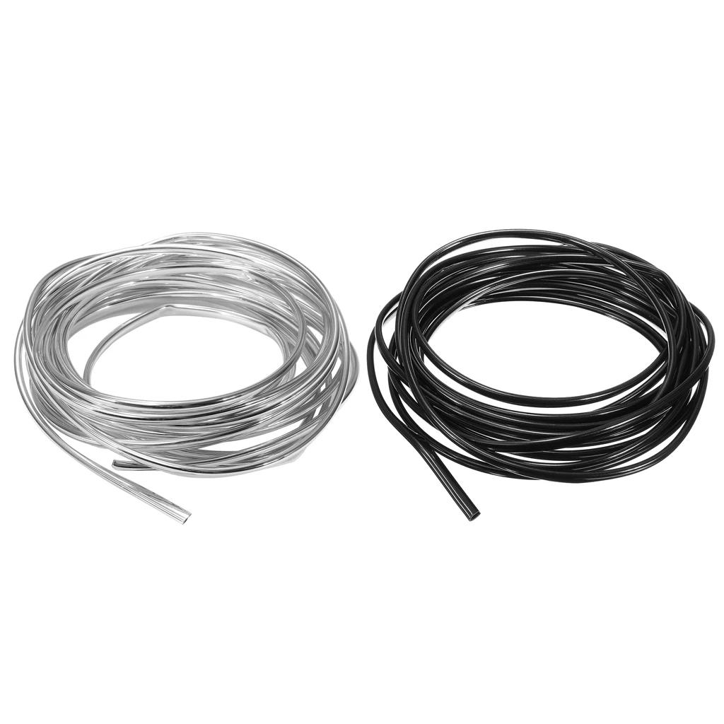 6M Car Door Edge Guards Edge Trim Rubber Seal Protector Car Protection Door Edge Insulation Silver - 2 Pack