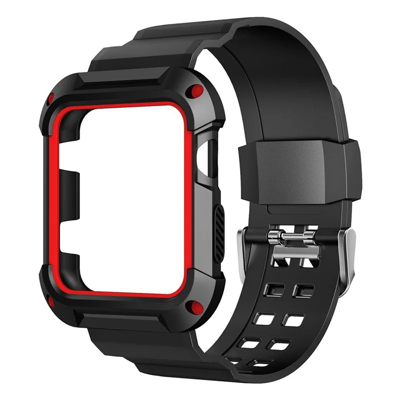 LR-WPE LOVERONY интегрированный ремешок 38 мм 42 мм для Apple Watch серии 3/2/1 ТПУ ремешок для часов ПК чехол для Apple i часы спортивный браслет - Цвет: LR-WPE