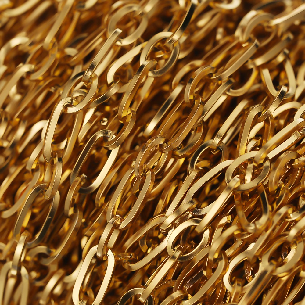 

2 Meters Stainless Steel Oval Cable Link Flat Cross Chains DIY Jewelry Making Necklaces Bracelets Findings Components