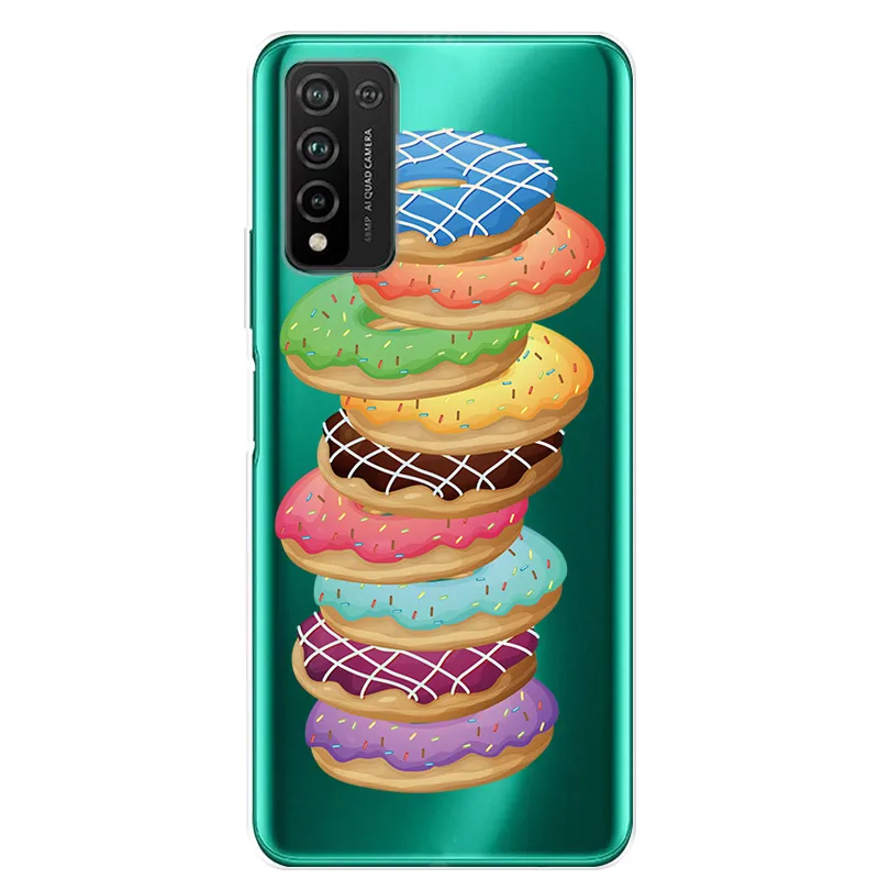 Floral Design Transparent Soft TPU Phone Case - Cute Silicone Cover for Huawei Honor 10X Lite