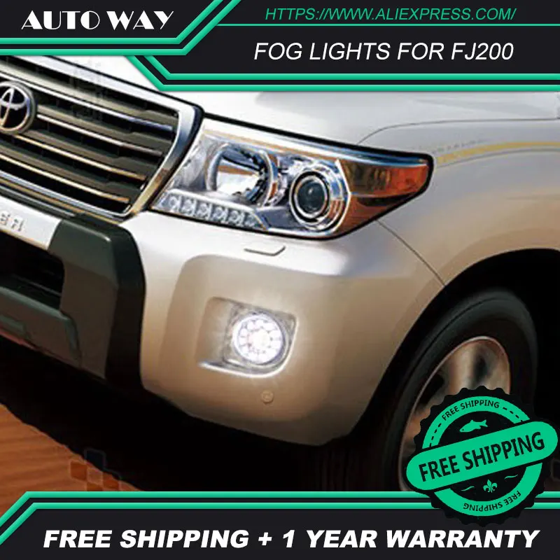  Free shipping  12V 6000k LED DRL Daytime running light for Toyota Land Cruiser FJ200 fog lamp frame