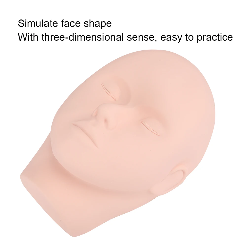 Makeup Tattoo Half Face Shaped Practice Skin Planting Grafting Eyelash Eyebrow Lip Painted Practice Practice Silicone Head Model