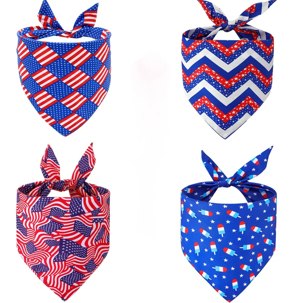 Треугольная бандана для собак на День независимости слюнявчик домашних животных