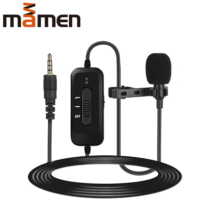 Preise MAMEN 8m Kabel Clip Auf Lavalier mikrofon 3,5mm Stecker Kondensator Mic Vlog Aufnahme Microfono für Smartphone DSLR kamera PC