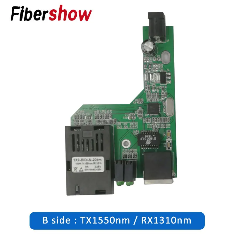 10pieces B side 1550 При создании PCBA Fast Ethernet оптоволоконный медиа-конвертер трансивер переключатель наполовину доска однорежимный одинарный волоконно SC 10/100 м - Цвет: 10pieces B side 1550