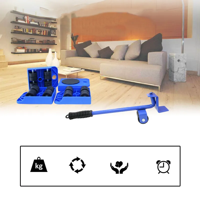 

Furniture Lifter Heavy Professional Furniture Roller Move Tool Set Wheel Bar Mover Sliders Transporter Kit Trolley
