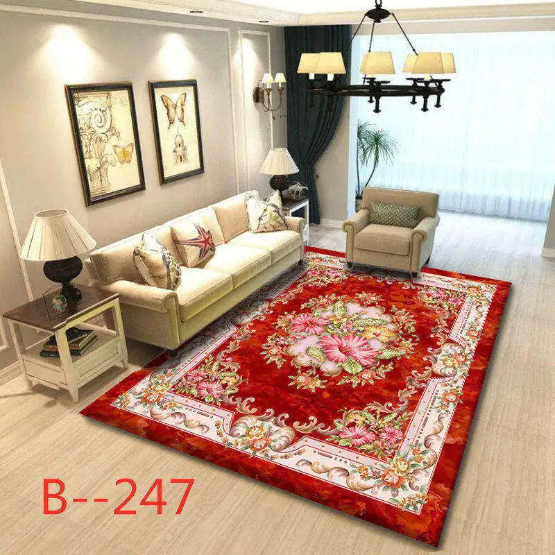 B-247 European Style Living Room Pad Jacquard Carpet Foyer Home Mat Door Mats Coffee Table Non-slip Carpet Customize - Цвет: B-247