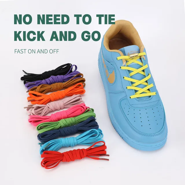 No Tie Shoe laces Elastic Flat Shoelaces Metal Lock Creative Kids Adult Sneakers Shoelace Fast Safety Lazy Laces Unisex 2