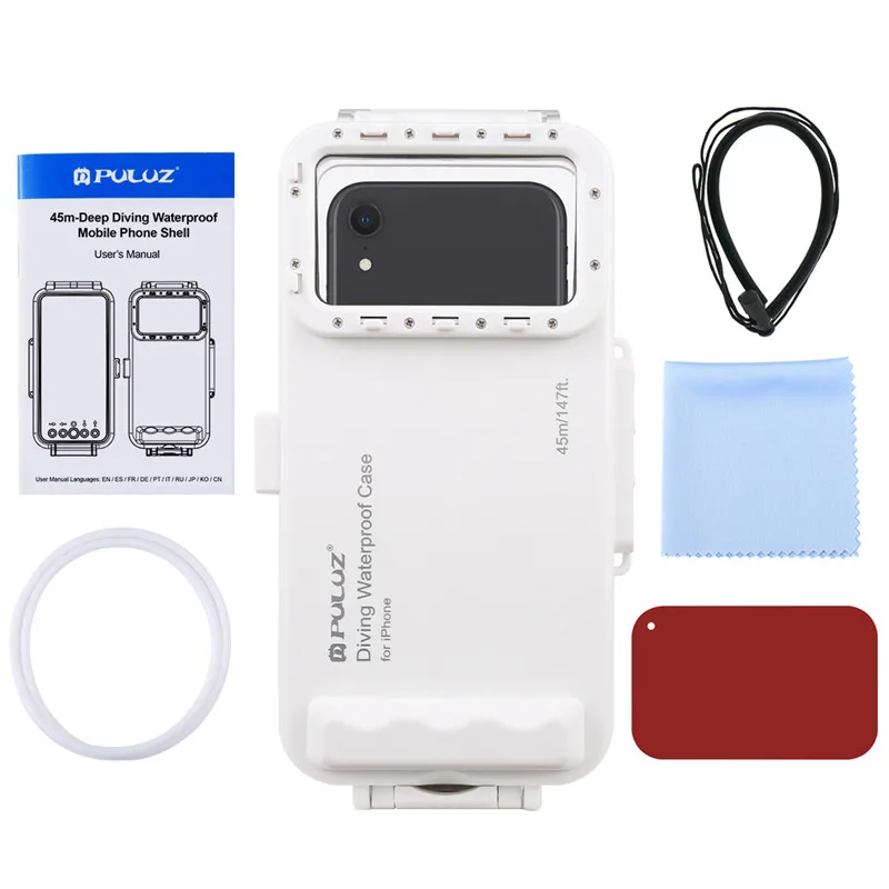 Waterproof Phone Case Diving Housing Photo Video Taking Underwater Case for iPhone 11/XR/X/XS/8/7/6S/SE iOS 13.0 or Above 45m