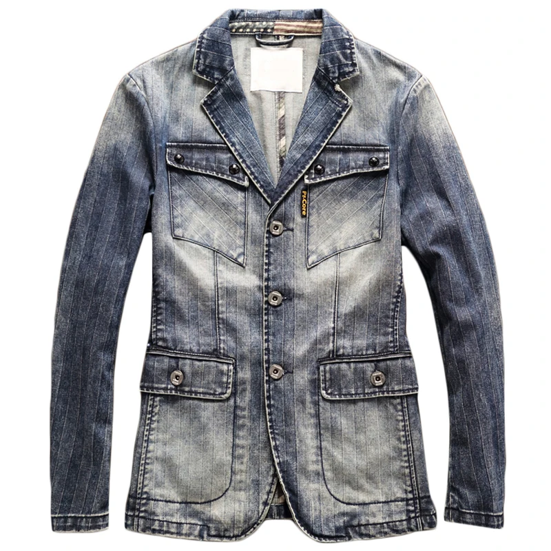 ^*Best Offers Mannen Pak Jurk Denim Jassen Lente Plus Size Xxxl Heren Denim Bovenkleding Business Heren Jassen 2020 Nieuwe arrivals A215