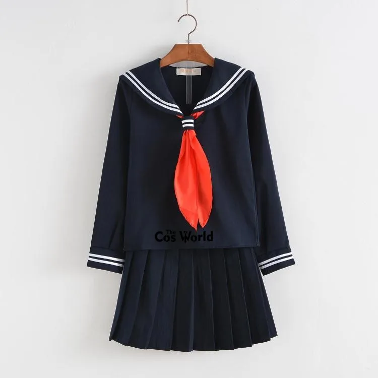 S-5XL Jigoku Shoujo Enma Ai Summer Sailor Suit JK School Uniform Students Cloth Tops Skirts Anime Cosplay Costumes 4
