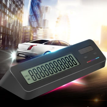 

Front Windshield Temporary Parking Card Auto Electronic Solar Powered Phone Number LCD Display Styling Car Sticker Interior