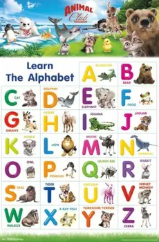 

ANIMAL CLUB - ABC LEARNING ALPHABET SILK POSTER Decorative Wall paint 24x36inch