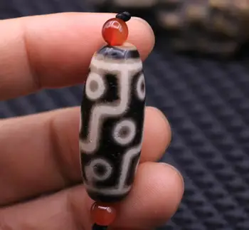 

Royal Collectible Energy Tibetan Old oily Agate 9 eye Kingdom dZi Bead