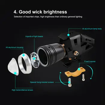 

125W LED Lights Motorcycle Headlights Drive Aluminum alloy Replacement