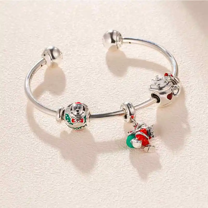 

Kaliyah 100% 925 Pure Silver 1:1 Autumn New Silver Flash Cartoon Pattern Open Bracelet Free Of Charge