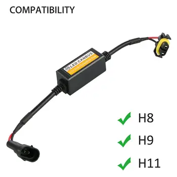 

2pcs LED Canbus Decoder Error Free for LED Car Headlight Bulb Kits for Lamps H11 H8 H9 Adapter Anti-Flicker wholesale csv