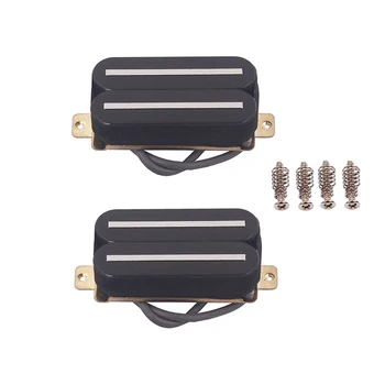 

Set of 2 Guitar Pickup Double Coil Humbucker Pickups Neck and Bridge Set Black