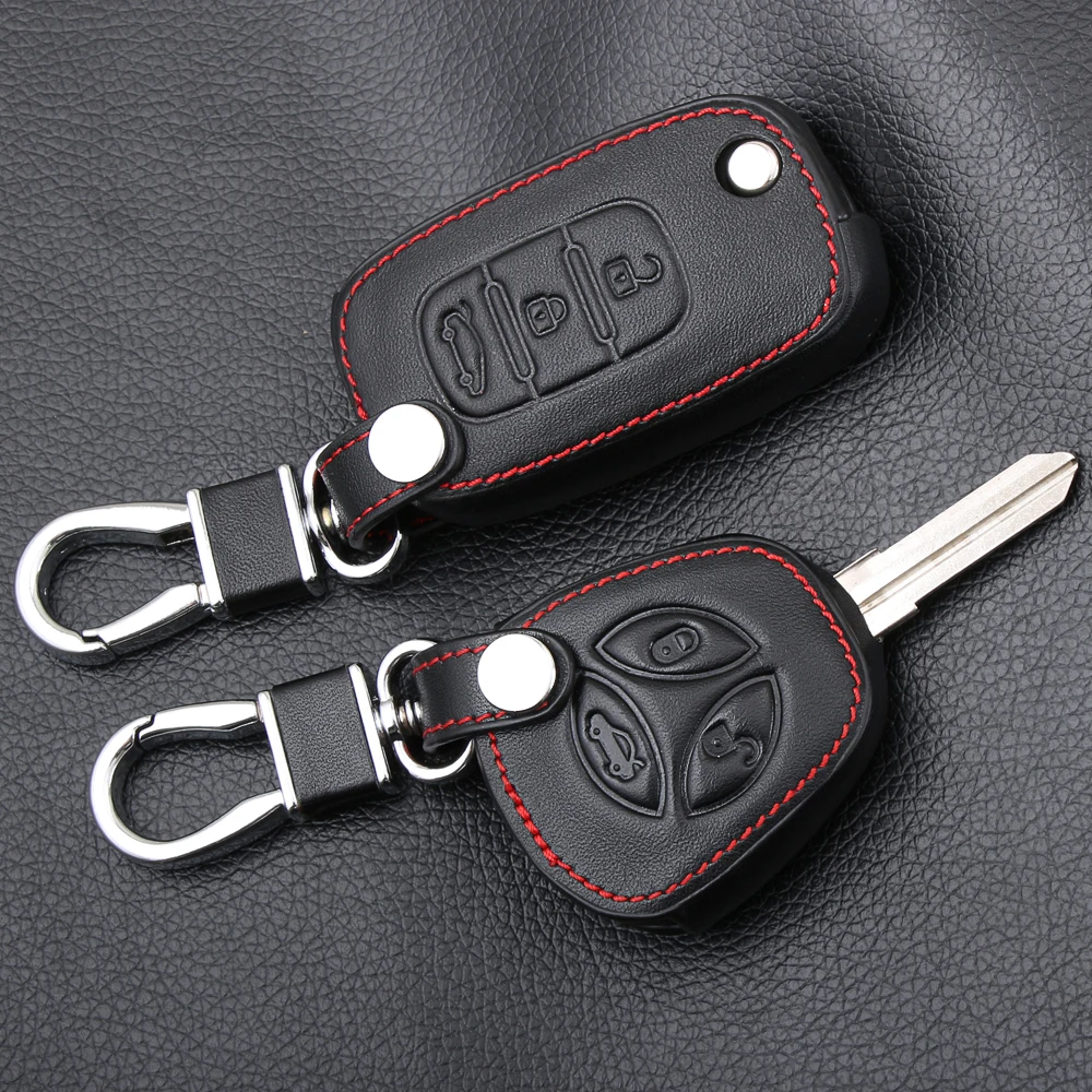 

Car folding key Leather Case for LADA Sedan Largus Kalina Granta Vesta X-Ray XRay Remote Key Fob Cover Protect Set