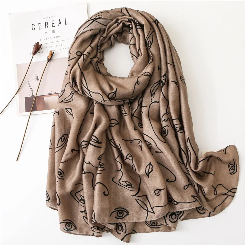 

Luxury Brand Fashion Sunscreen silk Scarf Winter Wild Coffee Cotton Long Shawls scarves women pashmina poncho chiffon hijab