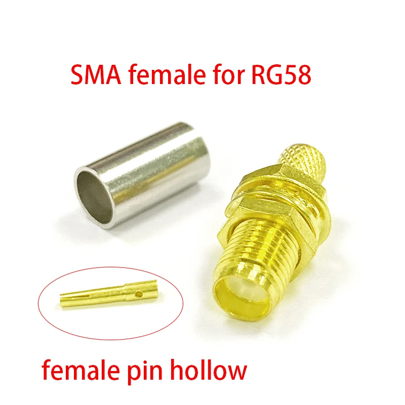 DexMRtiC 1-10PCS SMA Stecker/Buchse RF Coax Stecker Crimp Für RG58 LMR195 Kabel Draht terminal Gerade Adapter – Detail 7