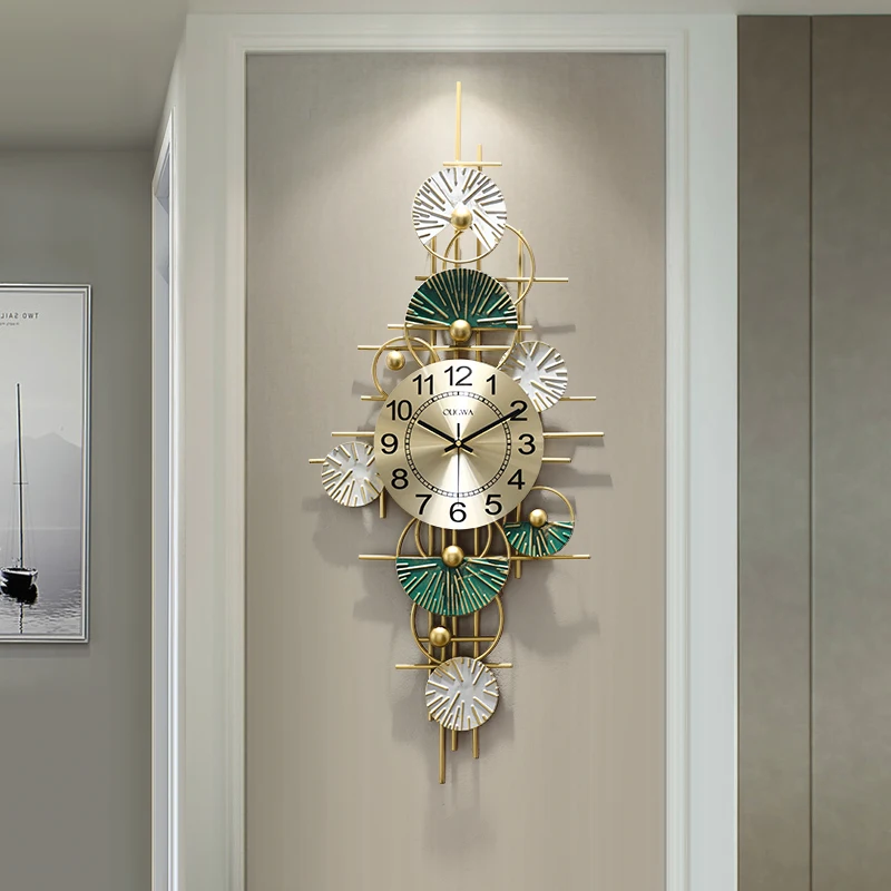 Creative Light Luxury Horizontal Wall Clock Living Room Home Fashion Clock Bedroom Wall