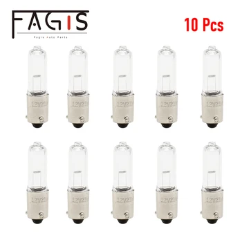 

Fagis 10 Pcs 1156 BAY9S H21W 12V 21W Halogen Brake Indicator Signal Lamp Car Light Bulb Quartz Glass Halogen Clearance Lights