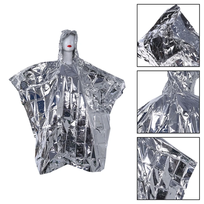 

Multi-functional Foil Poncho Raincoat Waterproof Outdoor Survive Rescue Blanket Y51D