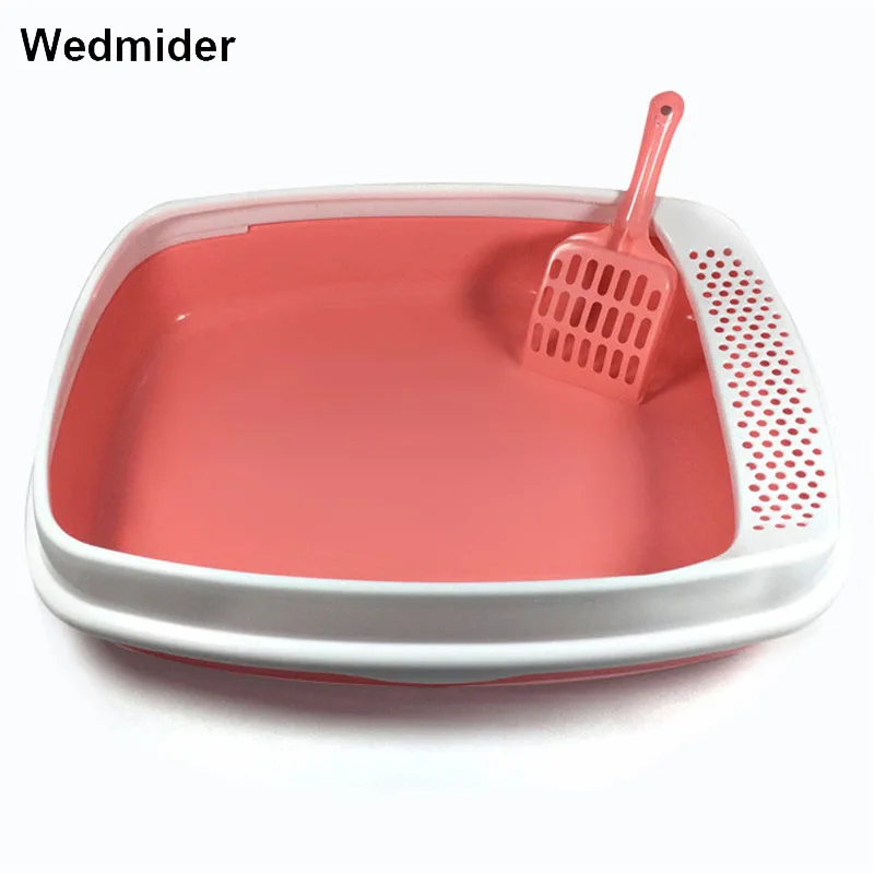 Semi-Enclosed High Fence Pet Cat Toilet Cat Litter Box Cat Toilet Dog Tray Clean Scoop Home Plastic Sand Box Supplies