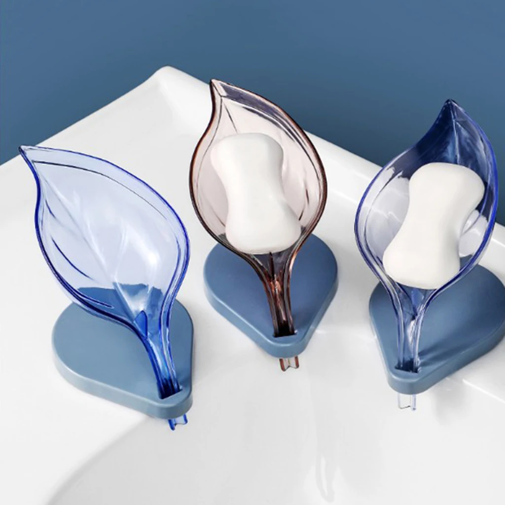 Leaf Soap Box Soap Holder Clear Kitchen Supplies Gadgets  Suction Cup Natural Leaf Shape Soap Case 6 Colors Leaf Soap Box Soap Holder Clear Kitchen Supplies Gadgets  Suction Cup Natural Leaf Shape Soap Case 6 Colors