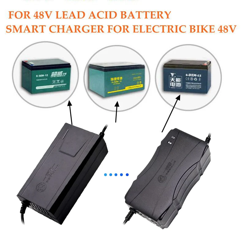 Battery Charger Charger Adapter Battery Charger Adapter 48V 20AH Smart Lead Acid Charger DC 59V 2.8A Electric Car Motorcycle Dry Wet Battery Group 48V 12AH 14AH 18AH