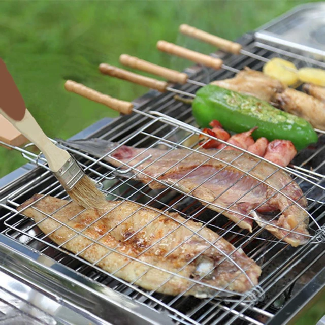 Stainless Steel Bbq Grill Net Clamp Classic Fish-shaped Long Handle  Practical Fish Roasting Bracket For Barbecue Outdoor Picnic - Barbecue Net  - AliExpress