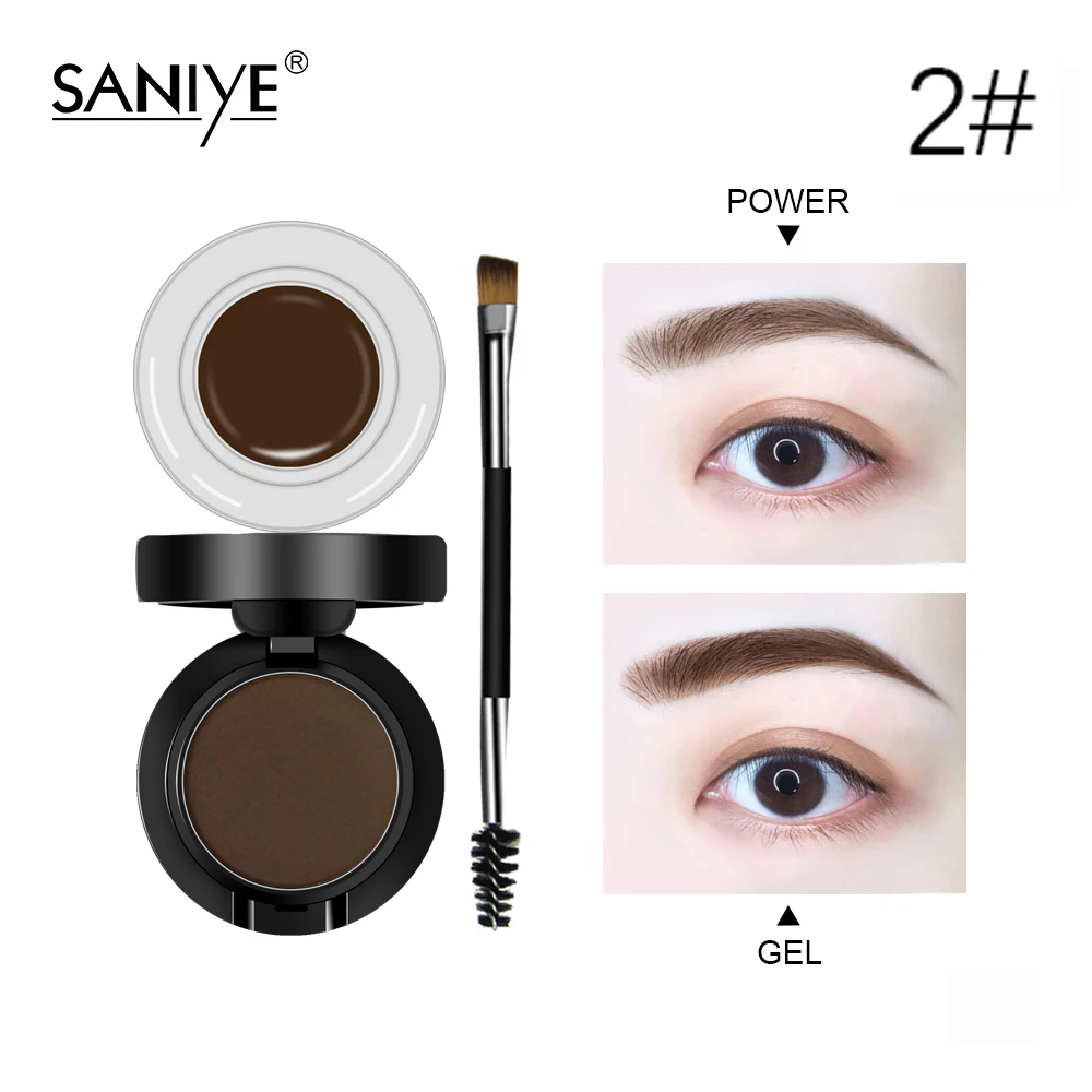 SANIYE 2 in1 Eyebrow Gel Waterproof Powder Eye Brow Gel Cream With Brush Eyebrow Enhancers Cosmetic Eye brow Tint Pomade SANIYE 2 in1 Eyebrow Gel Waterproof Powder Eye Brow Gel Cream With Brush Eyebrow Enhancers Cosmetic Eye brow Tint Pomade