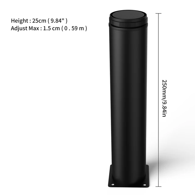 5-25cm black Adjustable Metal Furniture Legs,Stainless Steel Adjustable feet Replacement Leg for Sofa Chair Ottoman Cabinet 25cm
