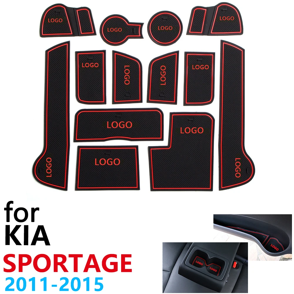 Противоскользящий резиновый подушкой для чашки дверной паз коврик KIA Sportage MK3 SL R