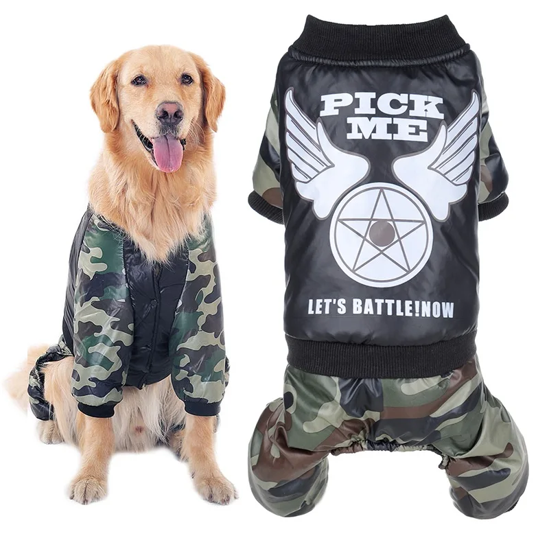 Winter Large Dogs Clothes Labrador Coat PICK ME Pet Snowsuit Overalls for Big Dogs Jumpsuit for Small Medium Large Pet Clothes