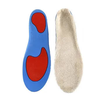 

Sports Foot Arch Insoles For Men And Women Pu Shock Absorption Faux Fur Insoles Winter Warm Thick Sports Full Pads