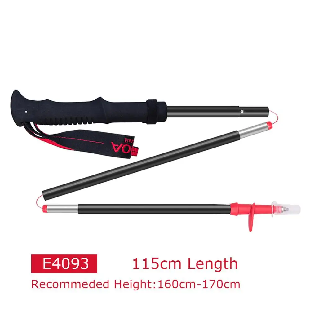 Black 115cm.E4093 2 шт. AONIJIE E4070 E4093 трехслойный складной Сверхлегкий Быстрый замок треккинговые палки походные палки трость для ходьбы и бега алюминиевый сплав - Цвет: Black 115cm.E4093